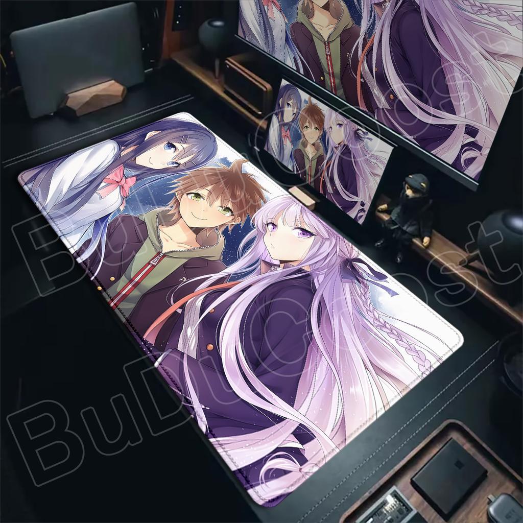 900x400mm Computer Keyboard Desk Mats Hot Anime Danganronpa Speed Mouse Pad Non-slip Gaming Laptop Carpet PC Rubber Accessories
