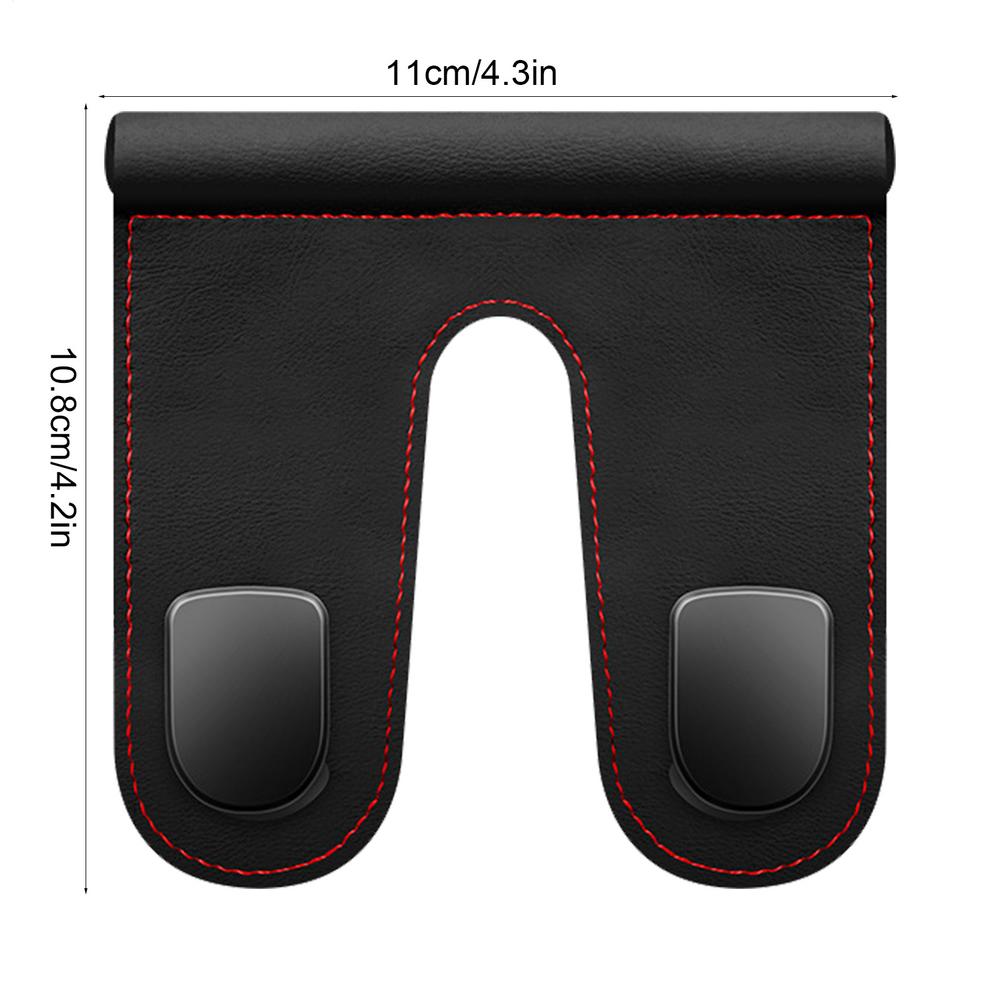 Large Load-Bearing PU Leather Alloy Hook Hanger Car Rear Seat Hanging Double Hook For Interior Storage Car Accessories