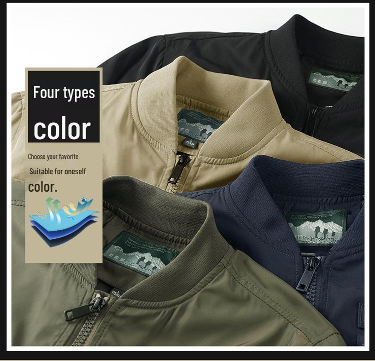 Herren Mehrzwecktaschen Wasserdichte Outdoorjacke - Bergsteigerstil, Frühjahrs-/Herbst-Camping-Oberbekleidung