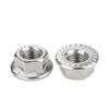 Carbon Steel Stainless Steel Hexagonal Self-Locking Flange Nut with Ribs, Anti-Loosening, M6 M8, In Stock