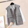 Denim Vest Women's Spring and Autumn Loose Sleeveless Jacket Vest Outer Wear Trendy Ladies Small Fragrance Coat  Loose Tops