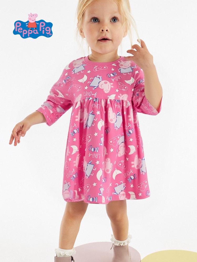 Peppa Pig Girls' Long Sleeve Cartoon Dress - Autumn Collection