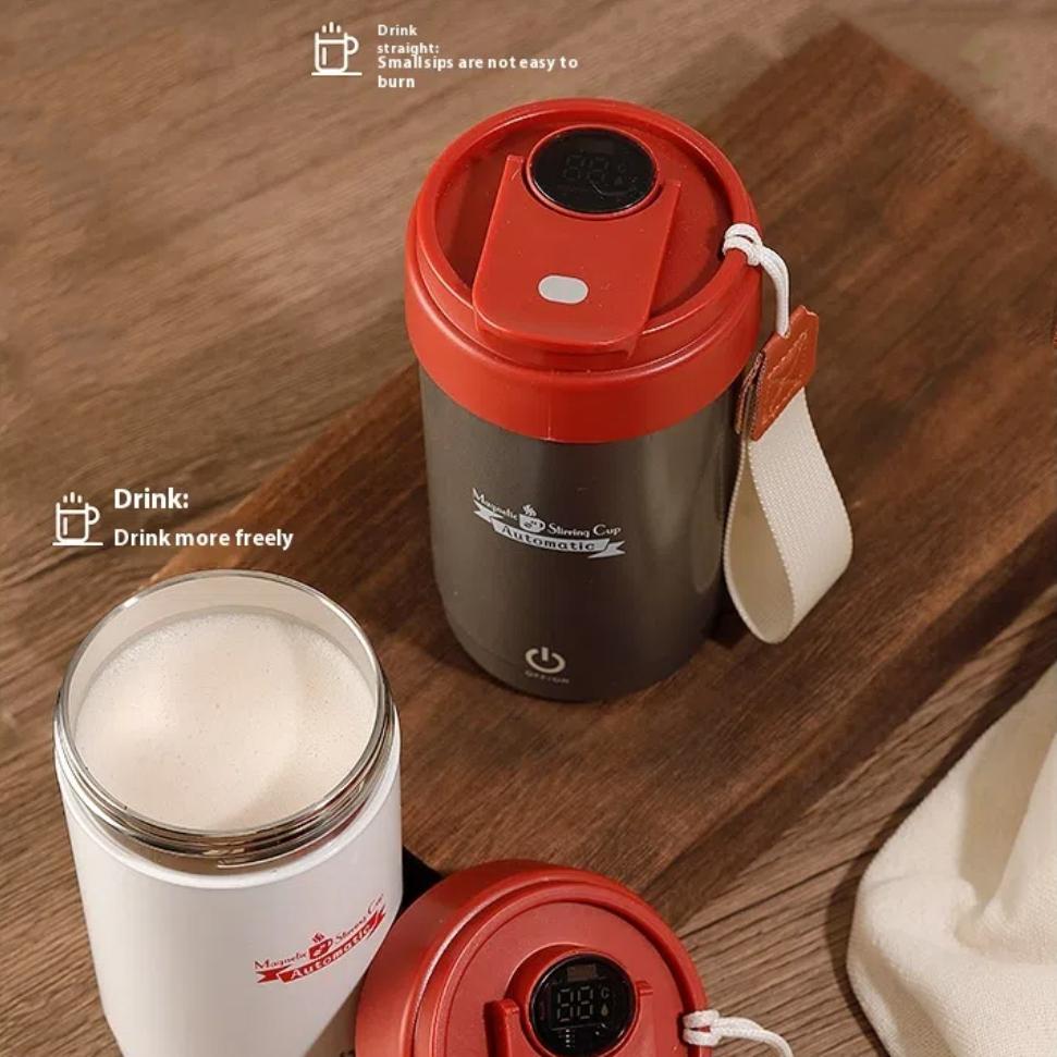 Fully Automatic Magnetic Stirring Cup, Smart Cup with Temperature Display, and Built-in Self-stirring Mechanism
