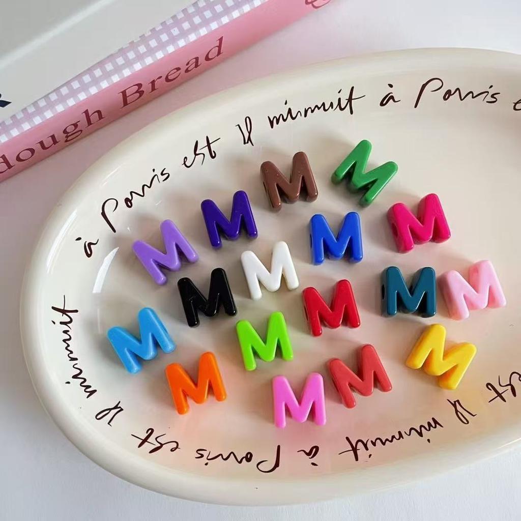 10 Stück/Los Bunte Englische Buchstabenperlen Für Schmuckherstellung DIY Dekoration Handykette Schlüsselanhänger Perlenstift Haaraccessoires