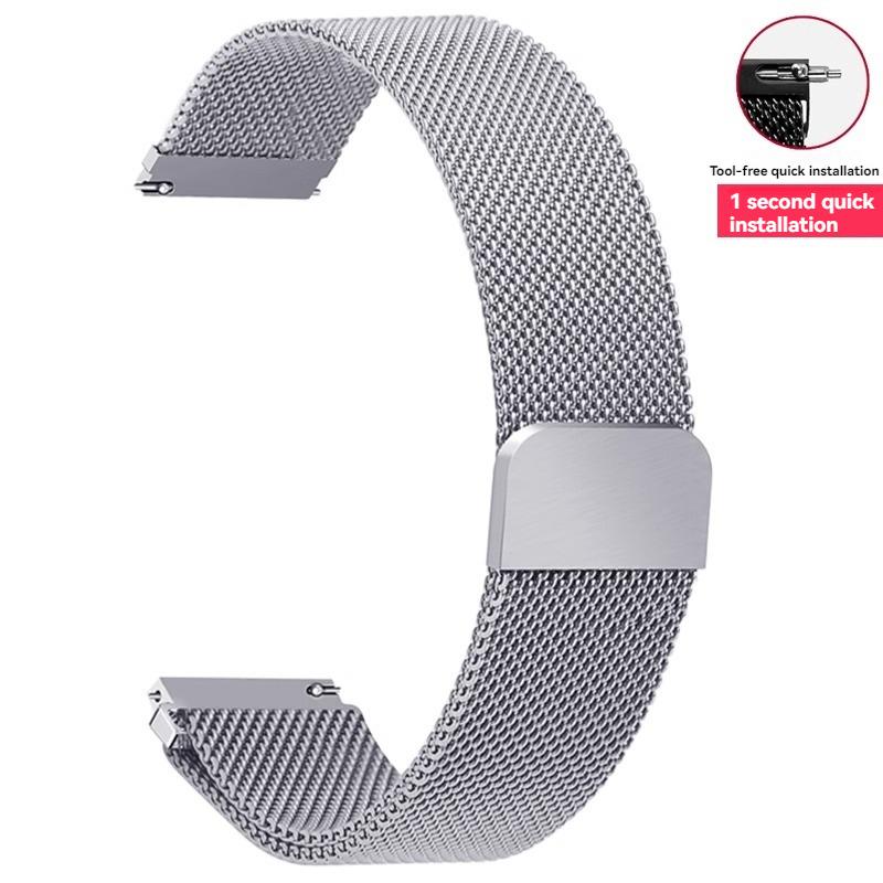 

Milanese Magnet Steel strap 12mm 14mm 16mm 18mm Metal Magnetic Watch Strap for DW Longines Casio Tissot Huawei Garmin Samsung 14mm-width срібний