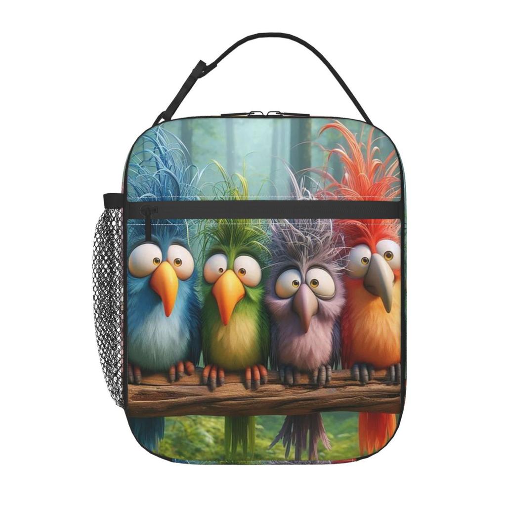 Funny Bird Pattern Insulated Lunch Bag for Women Office Cooler Thermal Food Box Tote Leakproof Lunch Boxes Container