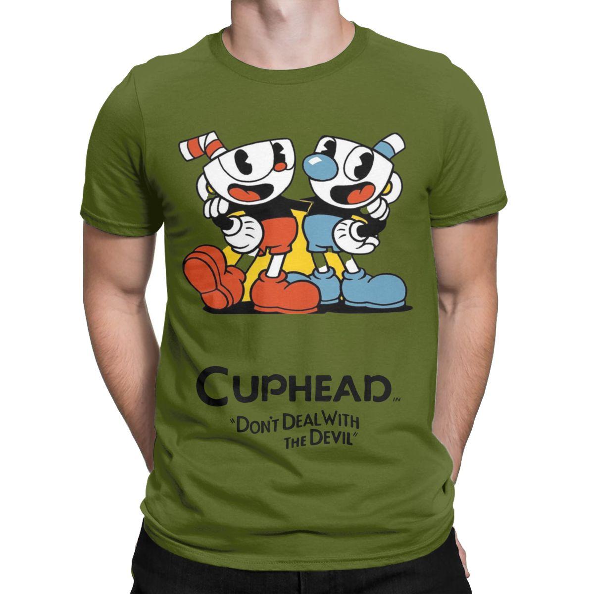 

Чоловічі футболки CUPHEAD Don t Deal With Devil Відеоігри Mugman Бавовняний одяг Вінтажні футболки з коротким рукавом з круглим вирізом Принт XL