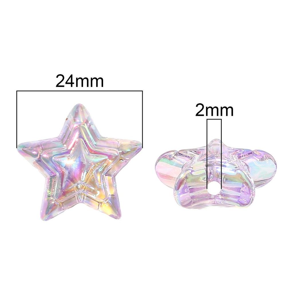 Acrylic Iridescent Star Beads DIY Kit for Hairpins, Bracelets, and Necklaces
