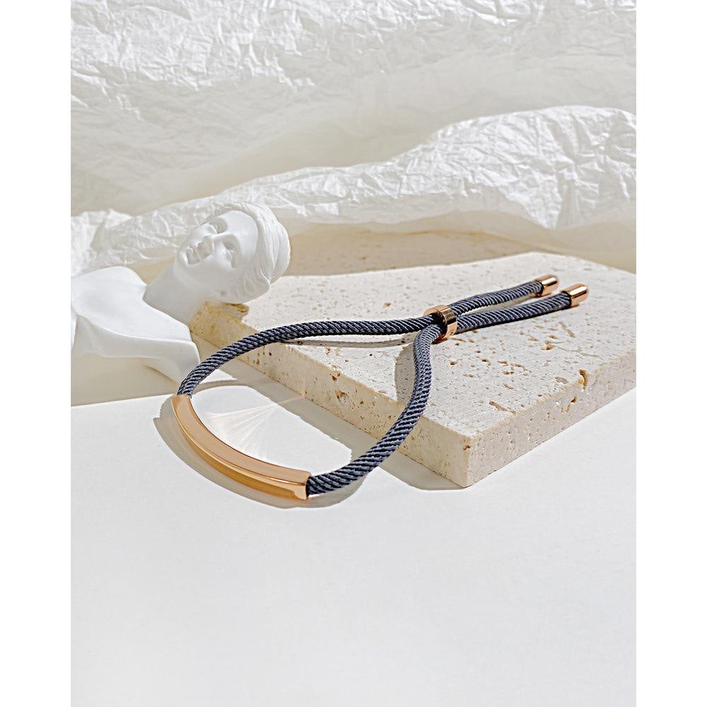 Japanese and Korean Ins Simple Design Personality Rope and Titanium Steel Lovers Couple Bracelet
