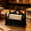 Business Souvenir Holder Gothic Dark Card Holder, 3D Printed Sturdy Organizer Stand, Black Desk for Office Home Desktop Professional Name