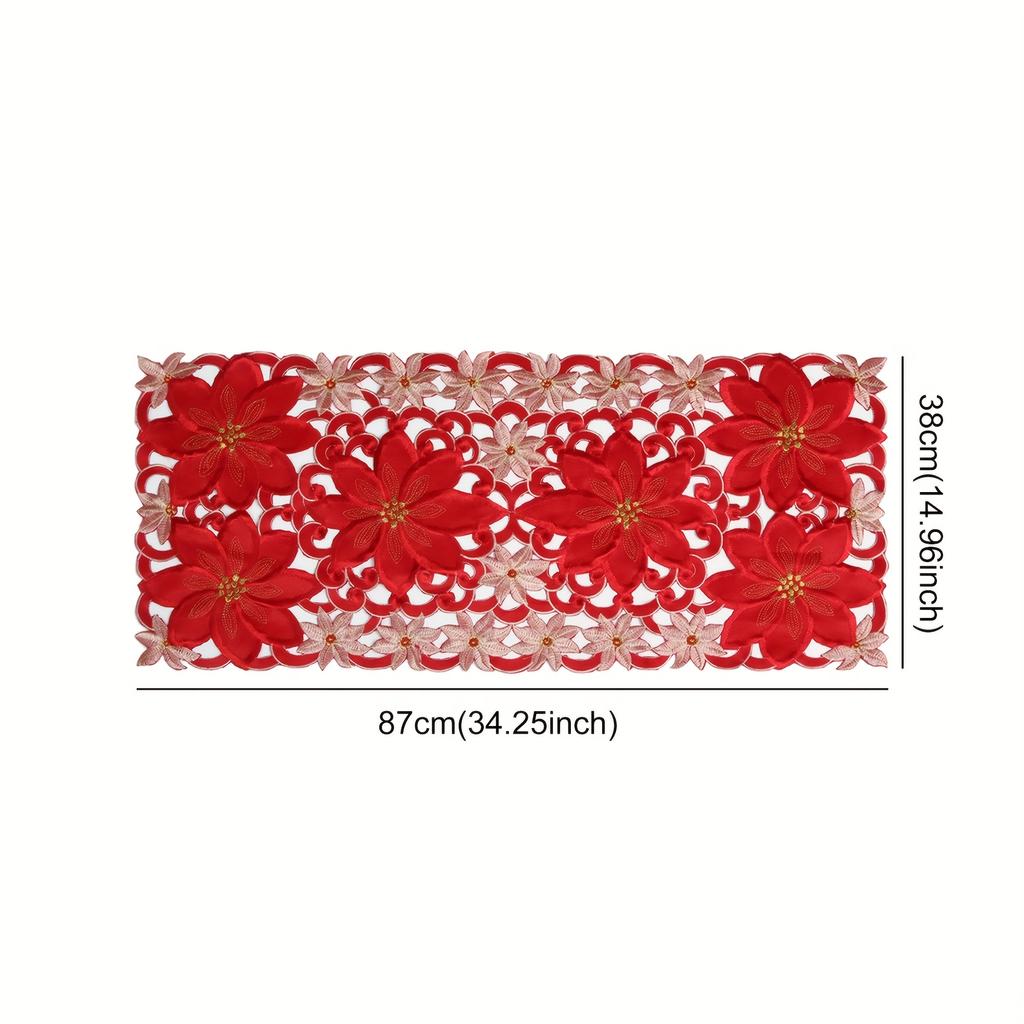 21PCS Christmas Printed Tablecloths Party Picnic Tablecloth Dining Table Decoration Christmas Embroidered Table Runners Table Linens for Home