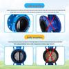 Doppelflansch-Schmetterlingsventil D71X-16Q/C PTFE, Gusseisen und 304 Edelstahl, Manuell DN65/80/100