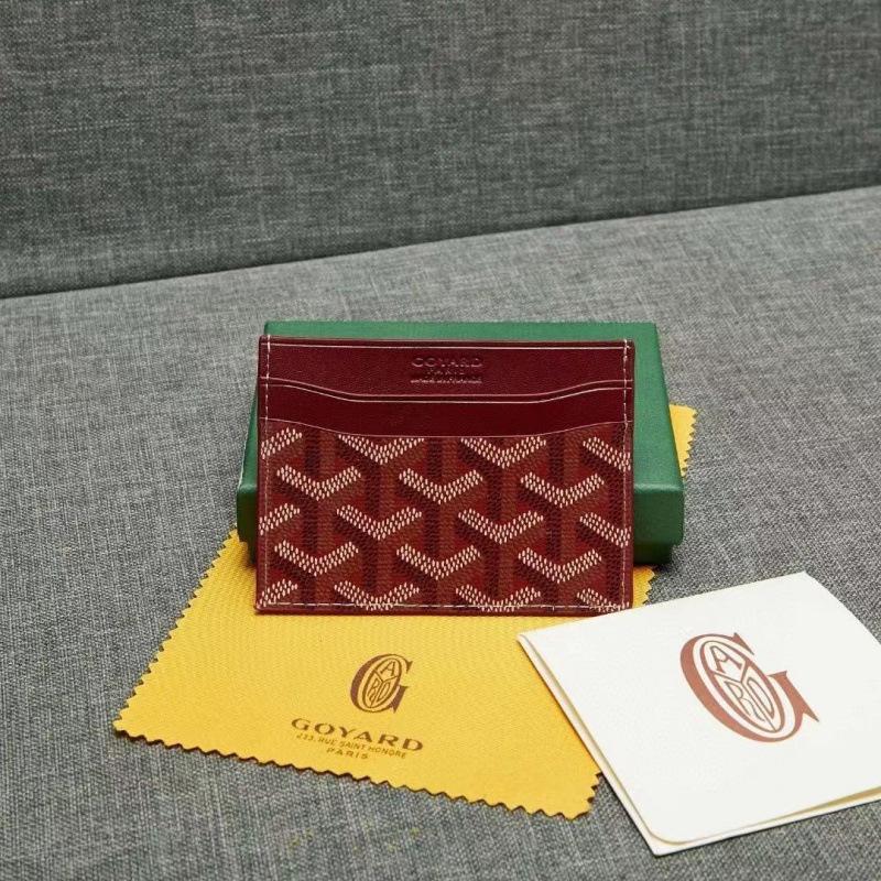 2025 Dogtooth Goyard Unisex Card and Coin Holder - Fashionable Two-Layer Cowhide Design