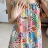 Summer Lace Lace Sweet Age-reducing Printing Suspender Dress Women's New Splicing Loose Medium and Long Dress