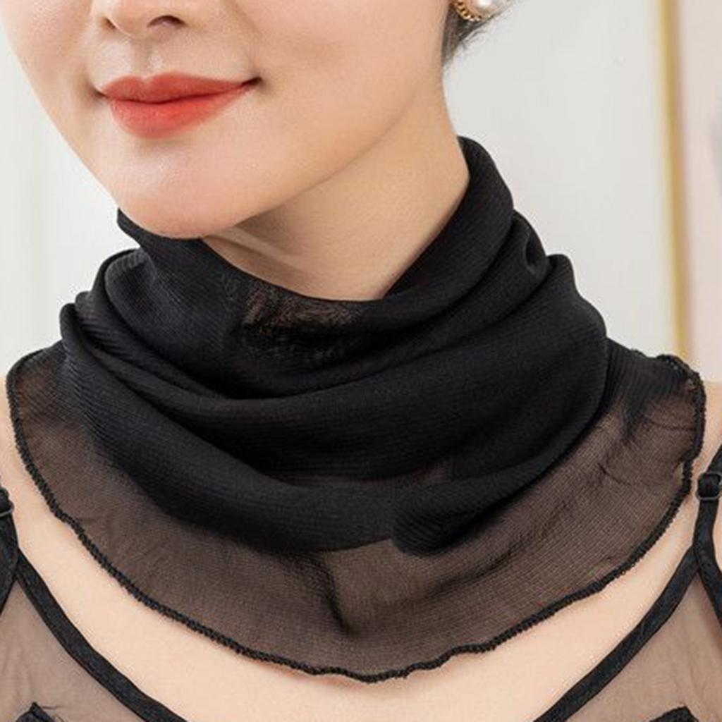 Summer Gauze Scarf Veil Ear Mask Hood Spring Lightweight Muffler Women Decorative Small Silk Scarf Sunscreen Mask
