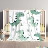 Dinosaur Park Pattern Cozy Throw Blanket - Soft Lightweight Cute Cartoon Animal Accent for Sofa Bed Kids Room Travel Decor