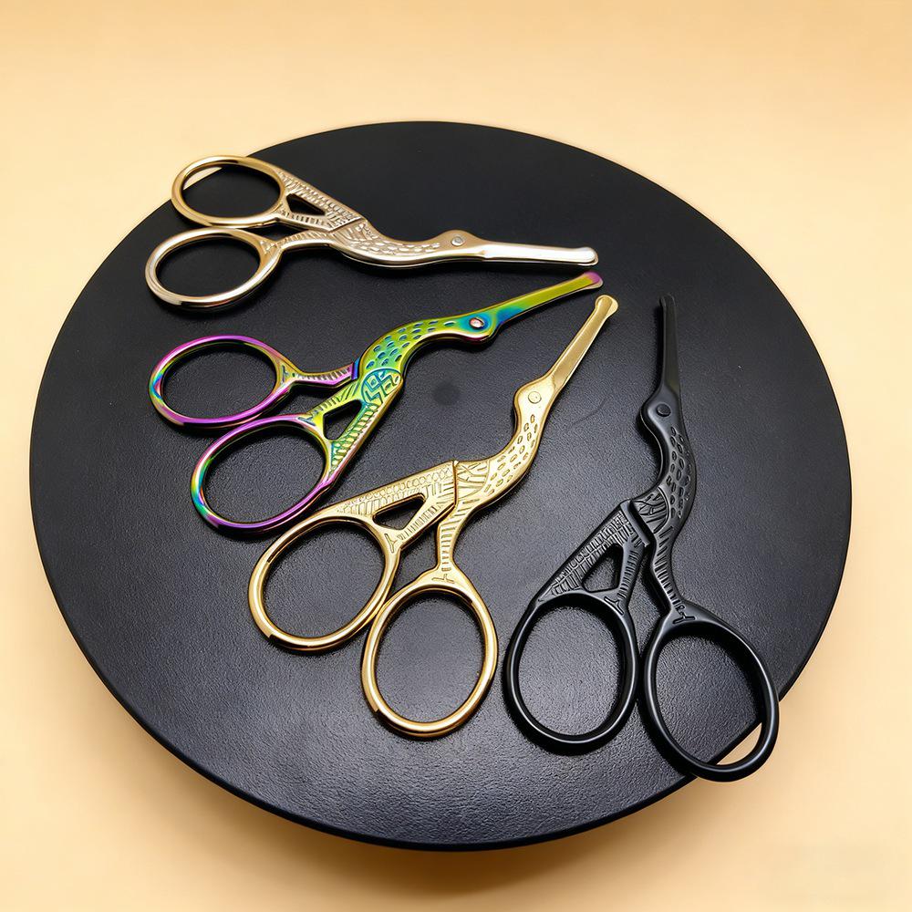 Stainless Steel Round-Head Nose, Eyebrow, Eyelash, and Makeup Scissors