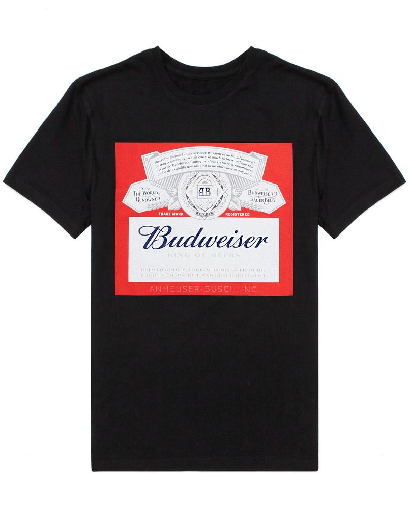 Budweiser short sleeved tshirt unisexs black official merch