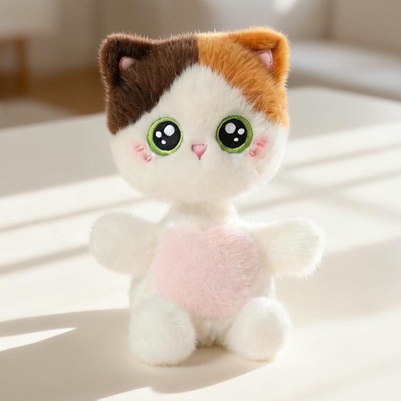 20cm Schuddende Hoofd Kat Pluche Speelgoed Gevuld Kawaii Siamees Kat Zwart 3-Kleur Bruine Streep Kat Cartoon Dier Pluche Speeltje Cadeau 20cm shaking head