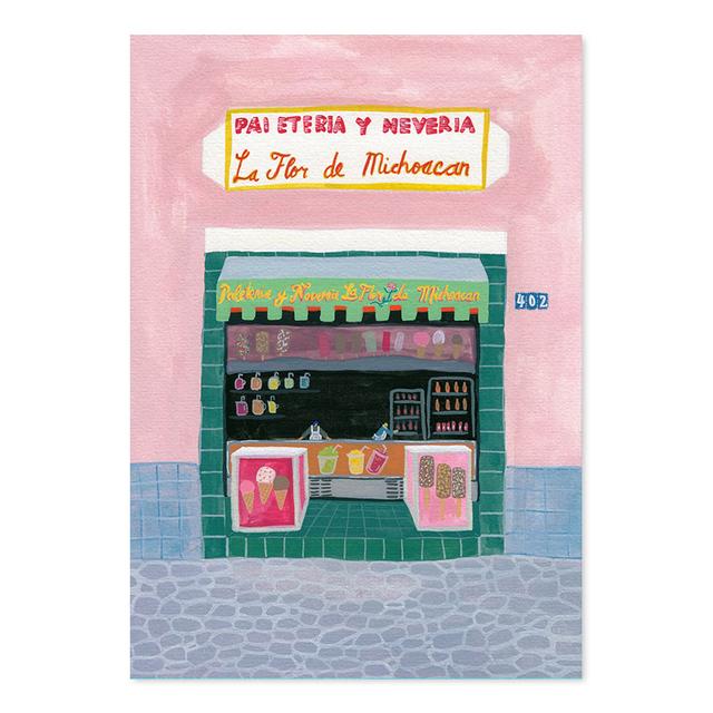 Kreskówka letni basen rośliny zielone sklep z napojami obraz na płótnie plakat artystyczny i druki obraz do wystroju salonu