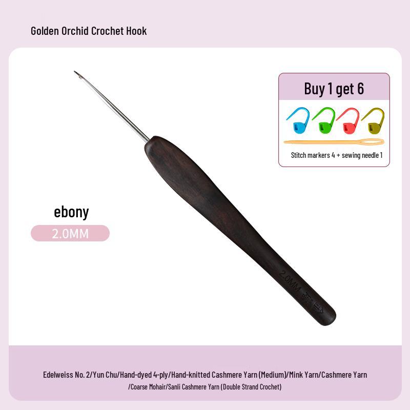 Soft Grip Resin Crochet Hook with Hand-Polished Stainless Steel Needle for Doll and Wool Knitting