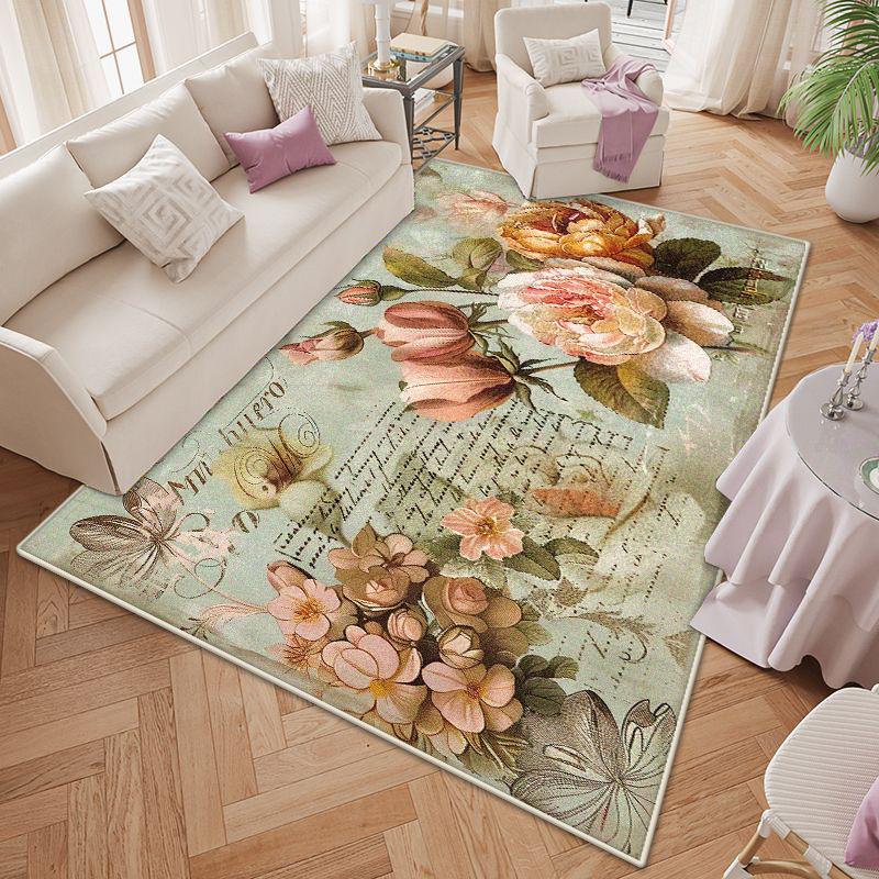 Modern Style Flower Design Decoration Bedroom Carpet Non-slip Living Room Rug Big Size Cloakroom Dressing Table Mat Easy Clean