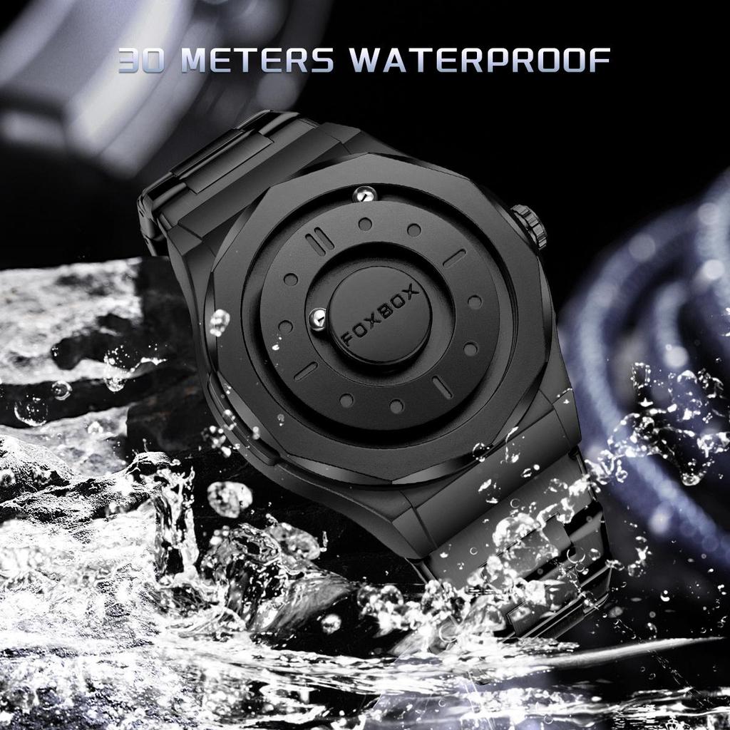 LIGE New Magnetic Watch FXOBOX Creative Personality Men's Quartz Watch Fashion cCasual Sports Men's Watch