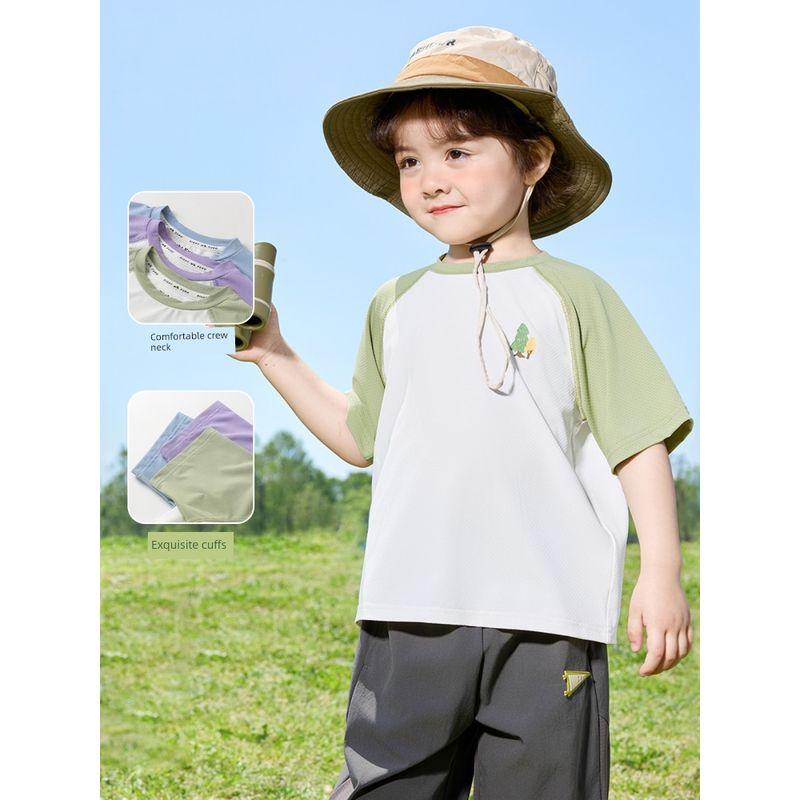 Boys' Sun Protection Short-Sleeved T-Shirt Baby Summer Clothes 2026 New Children's Clothing Half-Sleeved Summer Thin Kidsren's Top