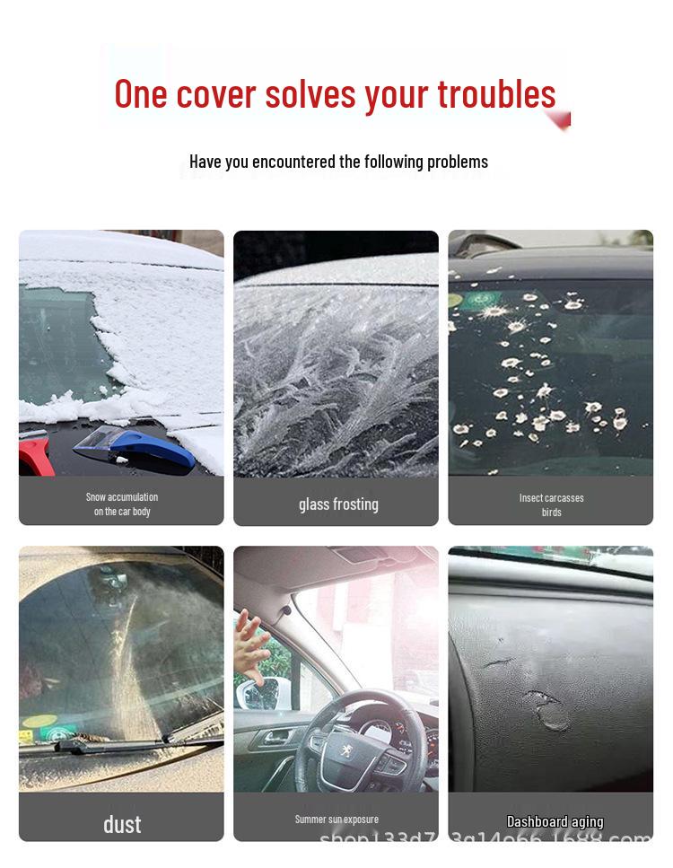 Universal All-Season Car Cover: Sun, Rain & Heat Protection, Thickened Sunshade