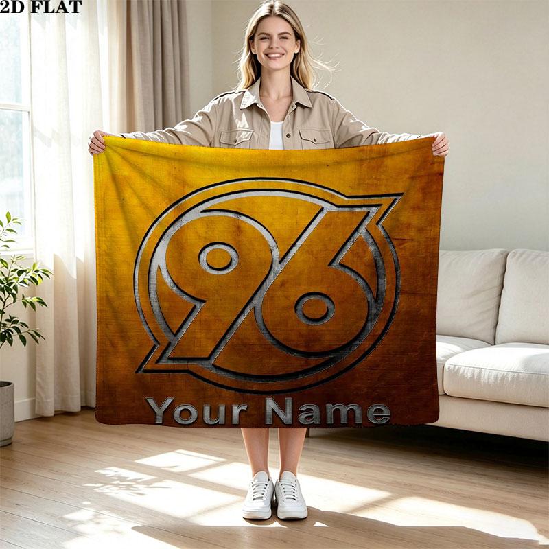 1PC Hannover 96 Custom Name Patterned Flannel Blanket Suitable For All Seasons for Home Decor Warmth and Comfort Gifts Holiday Present