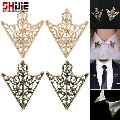 European-American Retro Floral Triangle Lapel Pin Brooch 