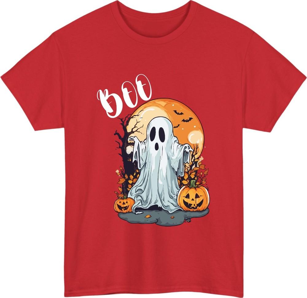 Vintage halloween boo unisex tshirt retro ghost spooky pumpkin meme tee gift S