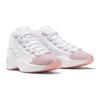 Reebok Question Mid Big Kid Pink Toe Kids Sneakers White Footwear-White Pink-Glow GX9357