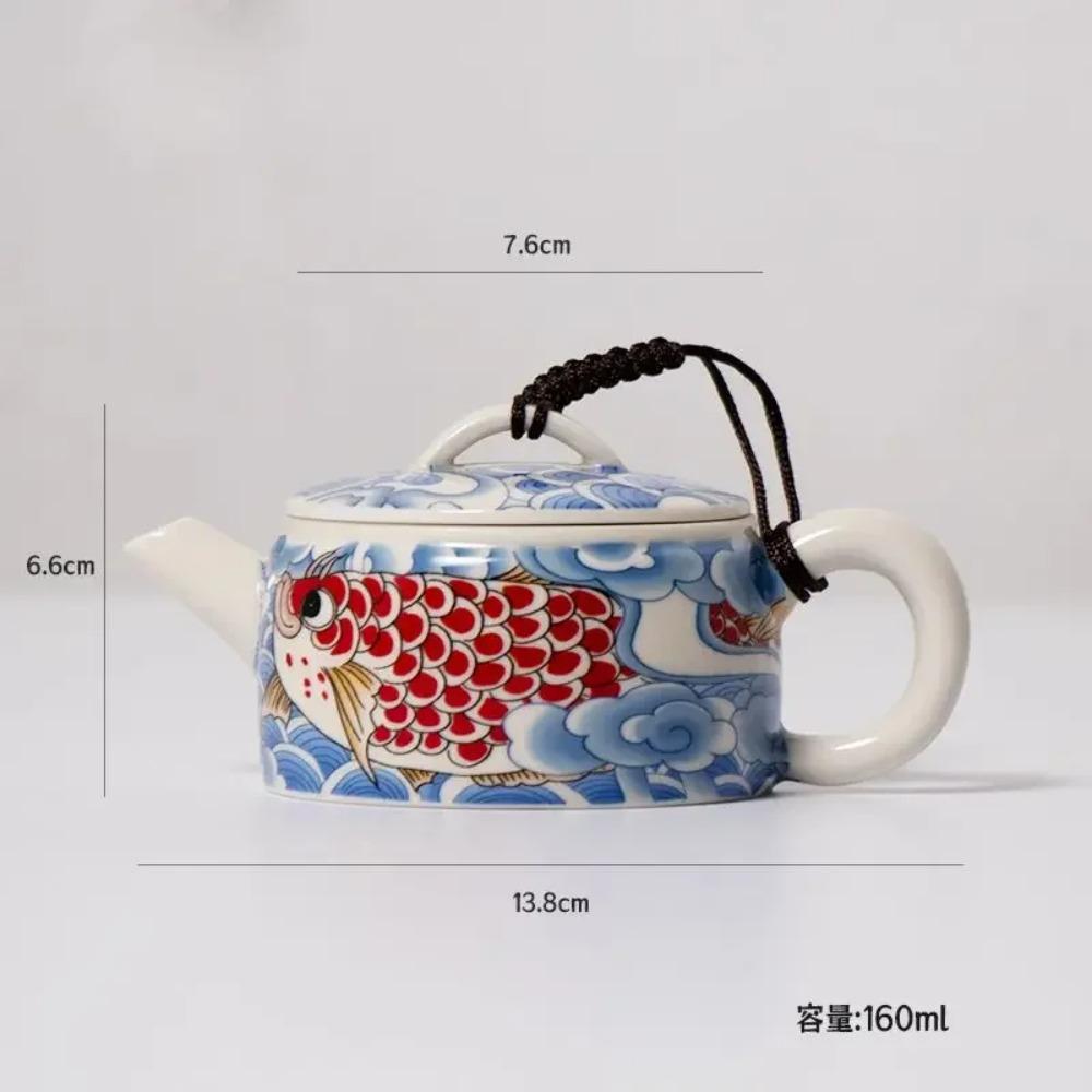 

Керамический чайник для заваривания чая в стиле кунг-фу, старинный фарфоровый чайник синего и белого цвета для домашнего хозяйства, высококачественный одинарный чайник A2O4Z6