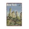 New York Kovové plakáty Vintage plechová cedule Vlajka USA Bar Pub Klub Záchod Nástěnná dekorace Domácí talíř Retro plakety 20x30 cm
