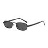 Retro metal narrow frame rectangular sunglasses men's and women's sunglasses trendy street shooting versatile high-end glasses