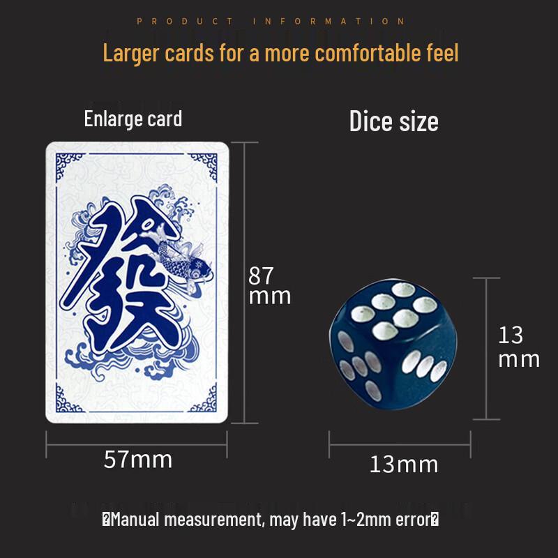 Vodotěsný přenosný set hracích karet na Mahjong z PVC