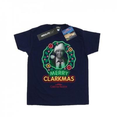 National LampoonÂ´s Christmas Vacation Girls Greyscale Clarkmas Cotton T-Shirt