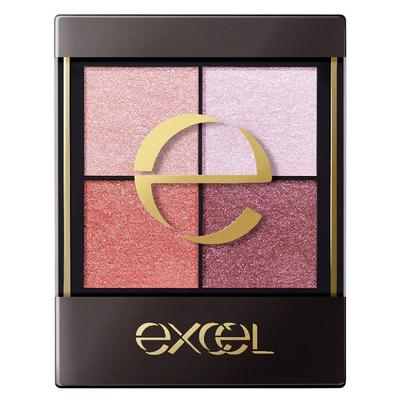 Excel Real Close Shadow CS07 (Flower Barrette) Palette Eyeshadow, 4-Color Eyeshadow Palette, 3 Textures (Gloss, Glitter, Matte)