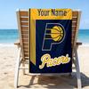 Custom Name Beach Towel Pacers Basketball Team  Beach Towel, Soft Microfiber, Gift for Her/Him, Birthday, for Pool, Beach, Travel, Fan gifts