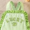 2025 Summer Infant & Toddler Lace Suspender Romper with Clover Embroidery