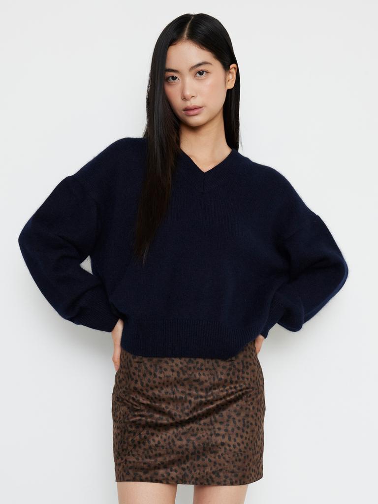 Kelidu Suede Leopard Shorts Skirt Pants