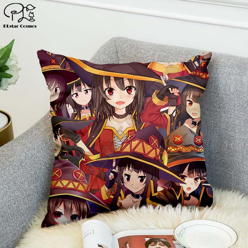 

kawaaii Megumin KonoSuba Аниме 3D-печать Полиэстер Декоративные наволочки Бросок Чехол для подушки Квадратная молния Наволочки