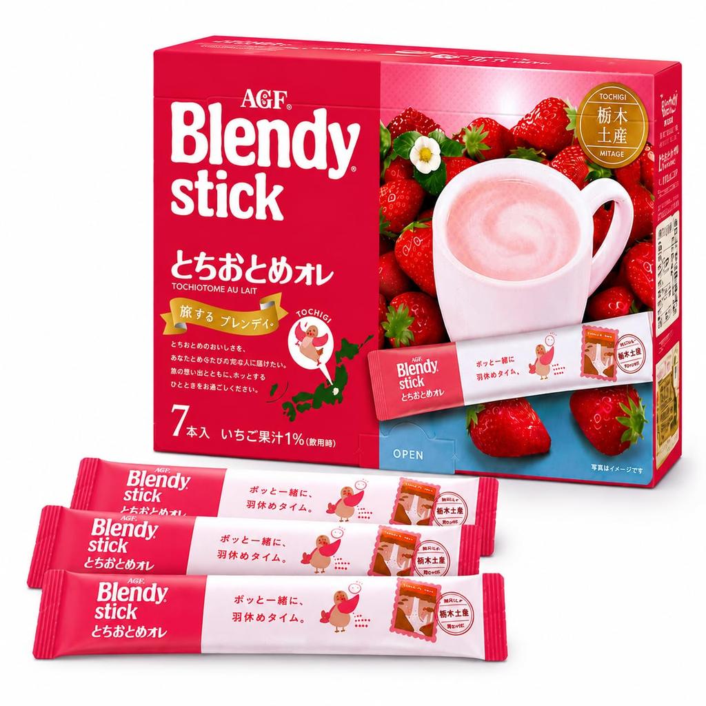 Blendy Stick Tochigi Strawberry Milk Limited Edition Coffee 7 Sticks Juice Used Souvenir Local Specialty