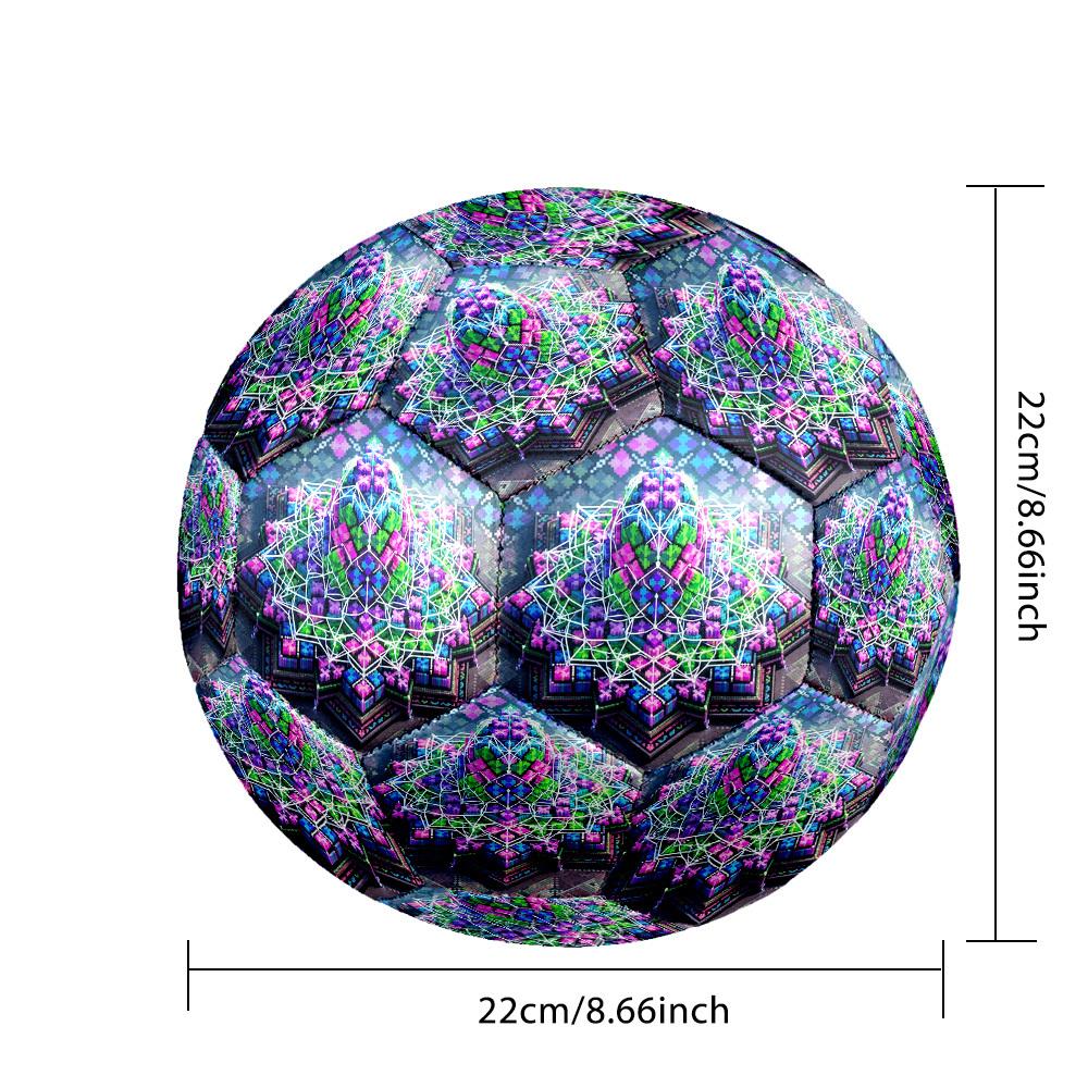 1pc Pixel Mandala Themed Soccer Ball, Size 5, Lightweight PVC Material, Outdoor Training Soccer Ball Gift. q62266