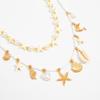 Starfish Mold Necklace Chain Imitation Pearl Shell Pendant Holiday Decor  Island Vacation