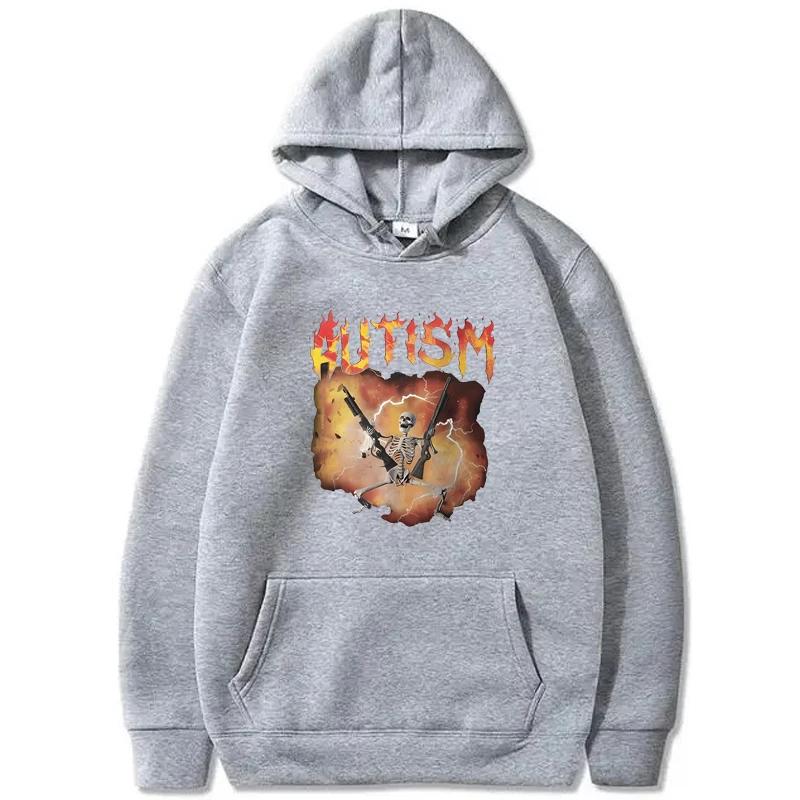 Autism Funny Hoodie Men Women Casual Loose Round Neck Long Sleeve Pullover Autumn Winter Fashion Fleece Tops Sweatshirts