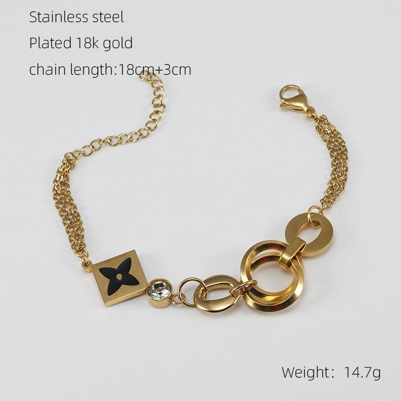 

Модный браслет из титановой стали нового дизайна, персонализированный легкий роскошный универсальный мужской и женский браслет