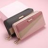 Women’s Double Zipper Long Wallet Large Capacity Clutch Purse PU Leather Wristlet Wallet Card Holder Phone Wallet for Ladies