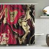 Luxury Red Marble Shower Curtain Elegant Gold and Black Print Waterproof Home Decor Bathroom Accessories Size Customizable for